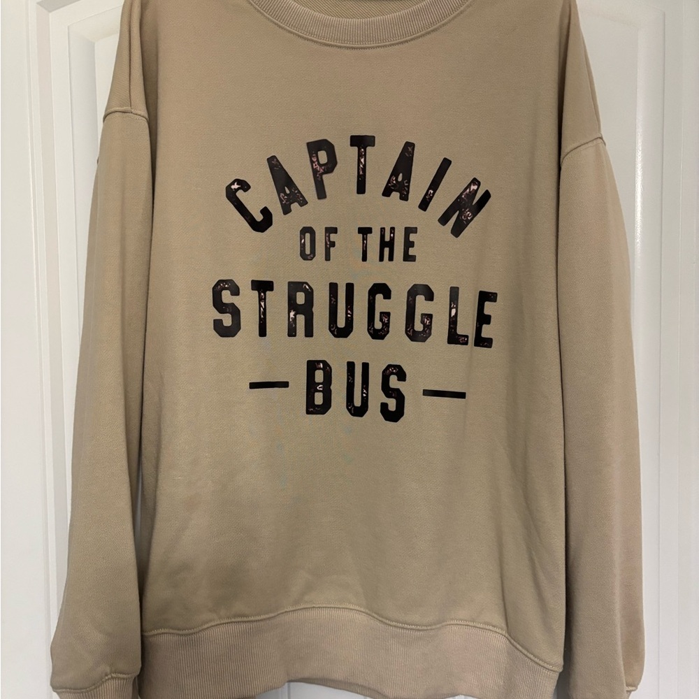 Beige Graphic Sweatshirt Women’s Size S/M